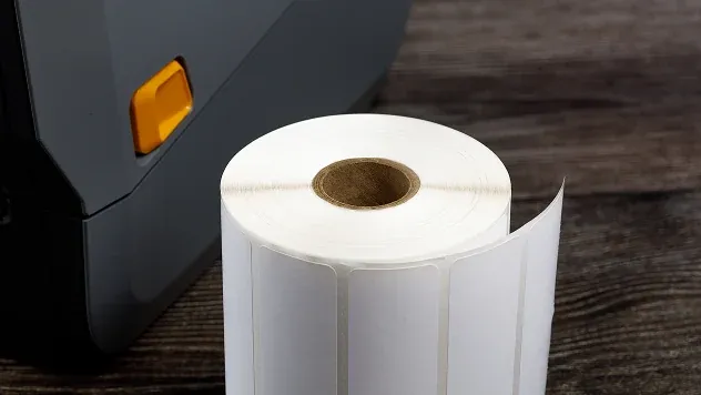 1 inch core direct thermal labels with desktop printer and roll