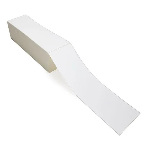 4" x 13" White - Thermal Transfer Labels - Fanfold