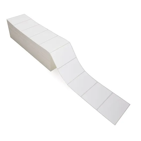 4" x 2.5" White - Thermal Transfer Labels - Fanfold