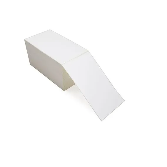 4" x 7" White - Thermal Transfer Labels - Fanfold