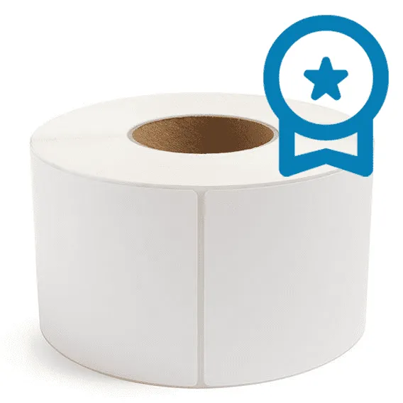 4" x 6" White - Thermal Transfer Labels - 3" Core (No Perf) - PET Liner