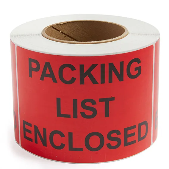 Packing List Enclosed - Preprinted Label