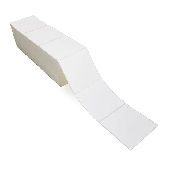 4" x 4" White - Thermal Transfer Labels - Fanfold