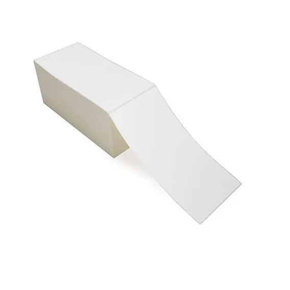 4" x 8" White - Thermal Transfer Labels - Fanfold