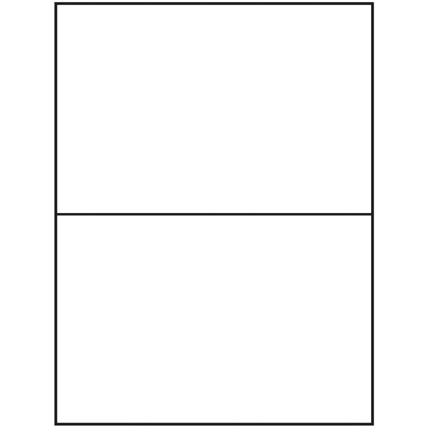 8.5" x 5.5" White Rectangular Sheet Labels (2-UP)