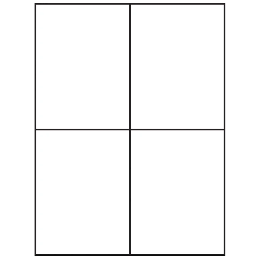4.25" x 5.5" White Rectangular Sheet Labels (4-UP)