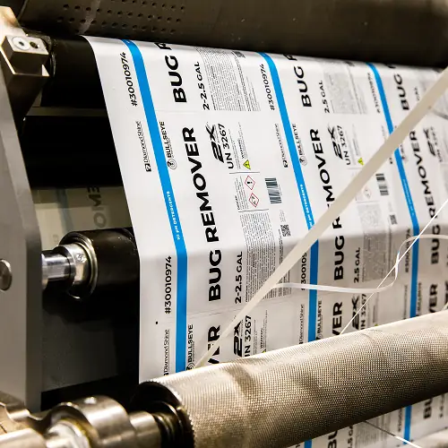 BOBST digital label press printing custom labels with exceptional detail and vibrant color