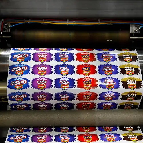 BOBST digital label press printing custom labels with exceptional detail and vibrant color