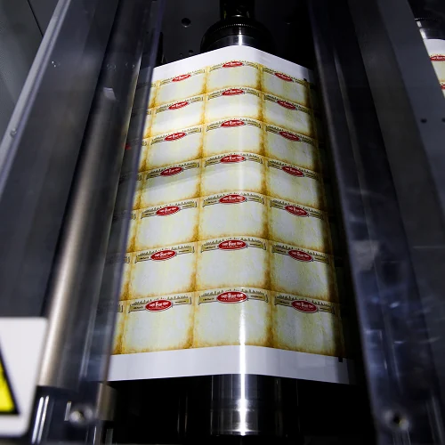 BOBST digital label press printing custom labels with exceptional detail and vibrant color