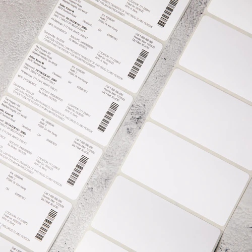 medical specimen labels with barcodes on laboratory sample containers